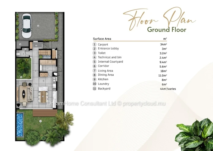 Exquis Duplex avec Piscine Privée à Triolet, Grand Baie